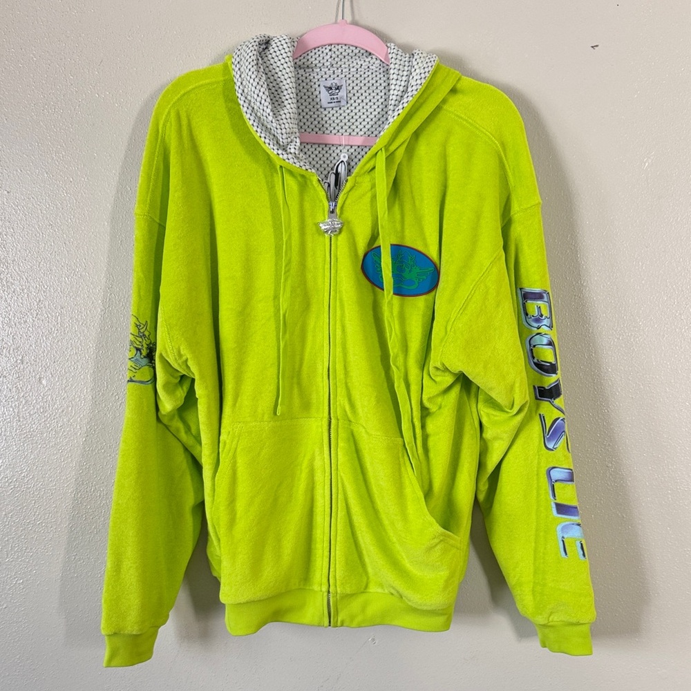 Boys Lie Lime Green Zip-Up Hoodie size xs/s